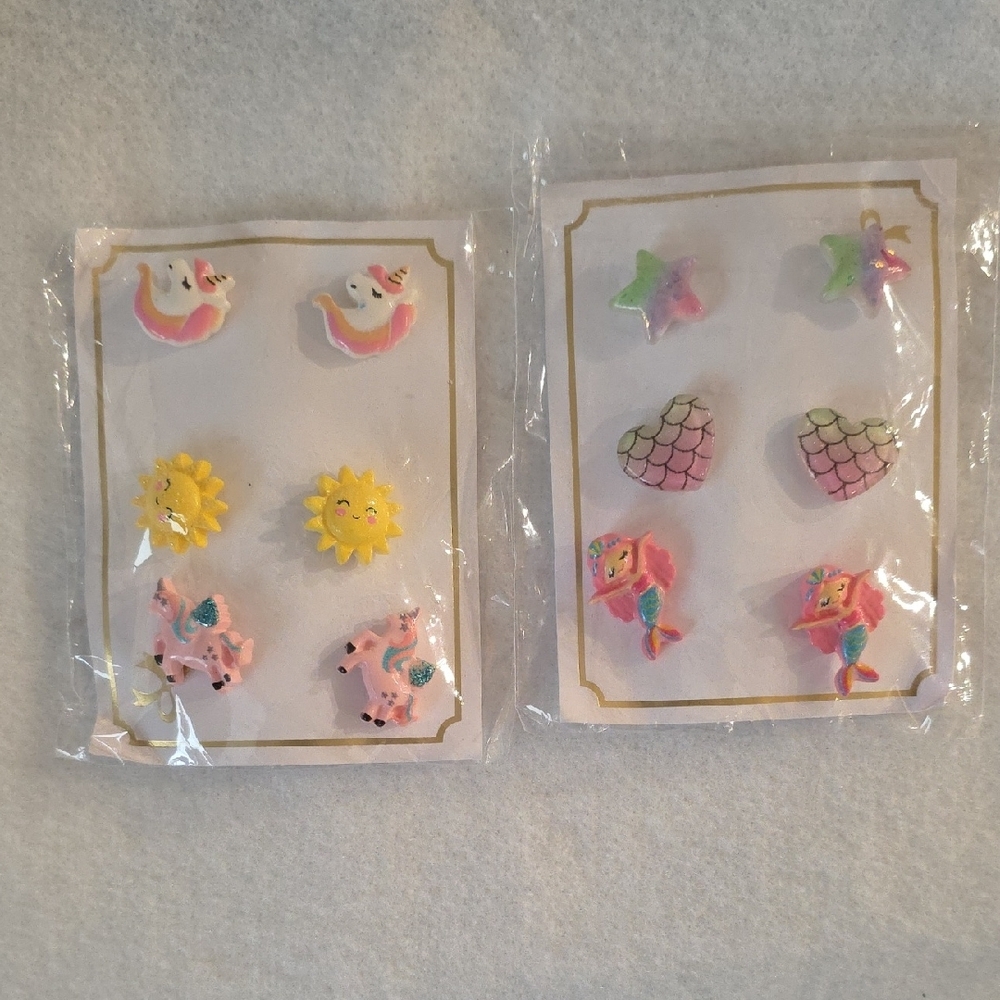 Colorful Cartoon Earrings Set
